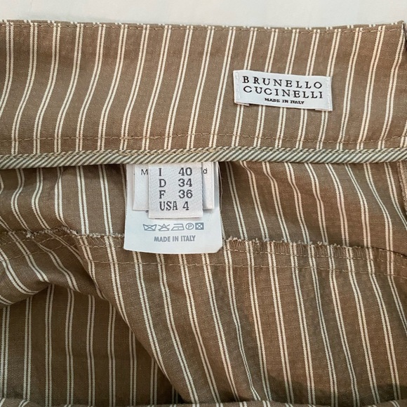 Brunello Cucinelli Brown Striped Mini skirt - Picture 5 of 7